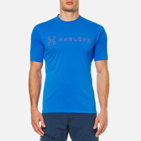 Haglöfs Men's Ridge II T-Shirt - Vibrant Blue Logo