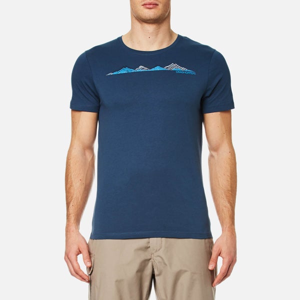 Craghoppers Men's Eastlake Linear Landscape Short Sleeve T-Shirt - Vintage Indigo