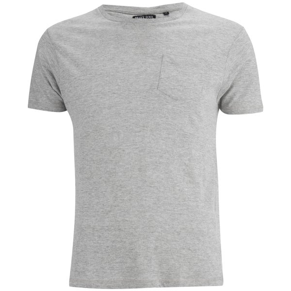 Brave Soul Men's Arkham Pocket T-Shirt - Grey Marl
