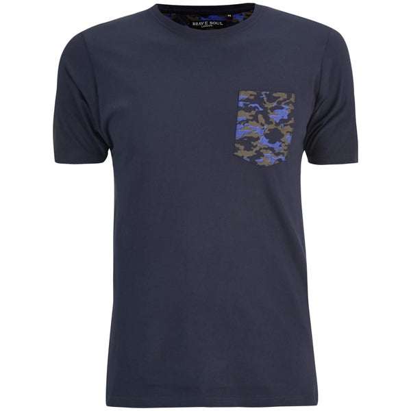 T-Shirt Homme Pulp Camouflage Brave Soul -Bleu Marine
