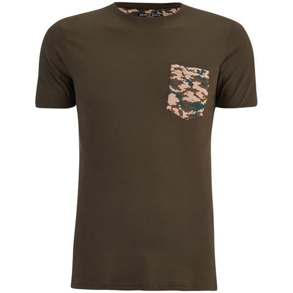 T-Shirt Homme Pulp Camouflage Brave Soul -Kaki