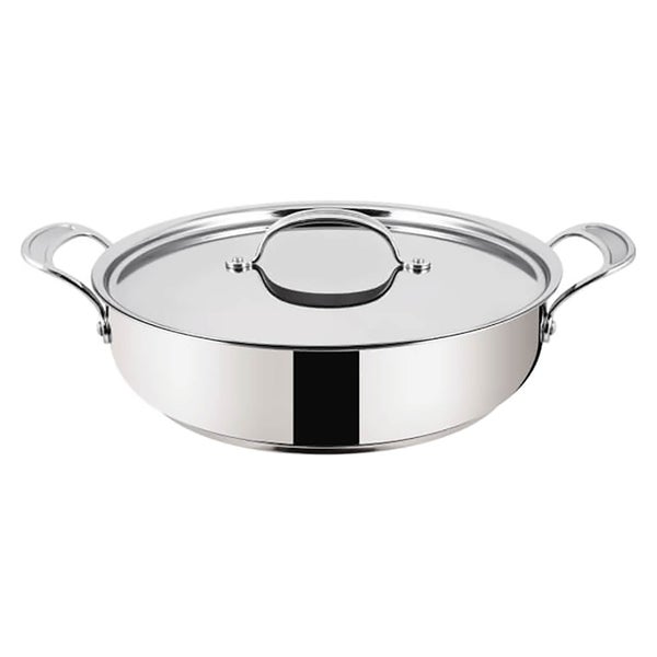 Jamie Oliver by Tefal Stainless Steel Non-Stick Shallow Pan with Lid - 30cm