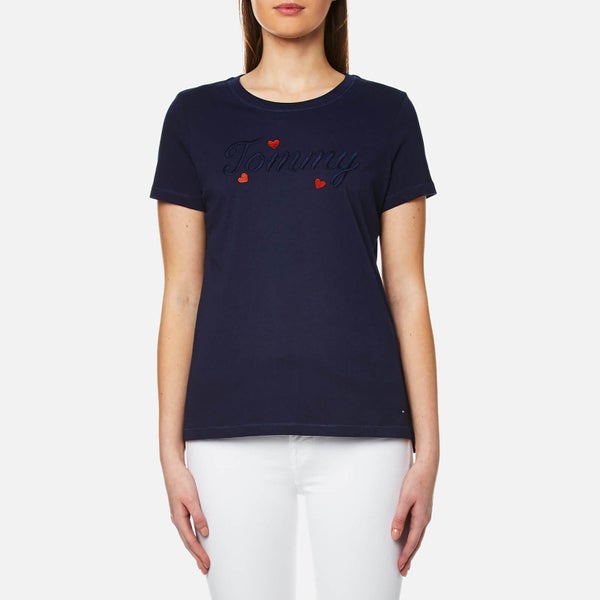 Tommy Hilfiger Women's Tommy Heart T-Shirt - Peacoat