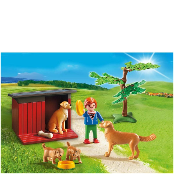 Enfant avec famille de golden retrievers -Playmobil (6134)