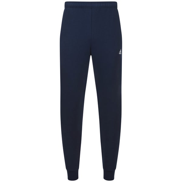 adidas Men's Essential Logo Cuffed Fleece Sweatpants - Navy