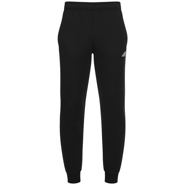 adidas Men's Essential Logo Cuffed Fleece Sweatpants - Black