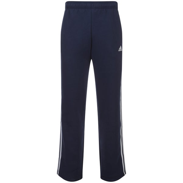 adidas Men's Essential 3 Stripe Fleece Sweatpants - Navy