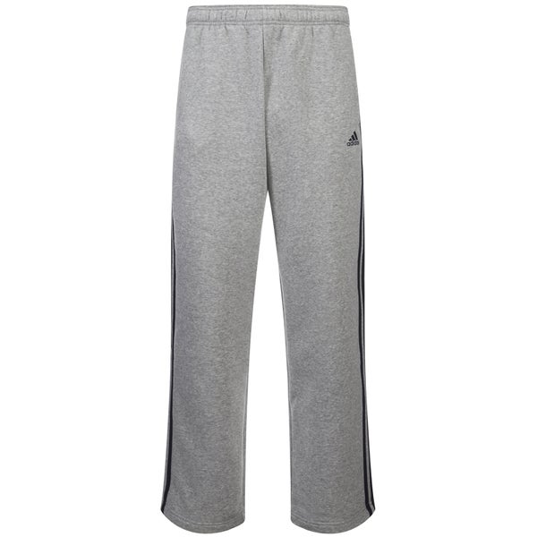 adidas Men's Essential 3 Stripe Fleece Sweatpants - Grey Marl