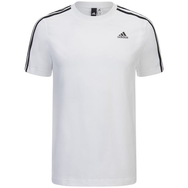 adidas Men's Essential 3 Stripe T-Shirt - White