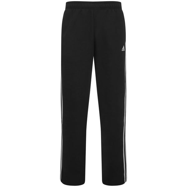 adidas Men's Essential 3 Stripe Fleece Sweatpants - Black