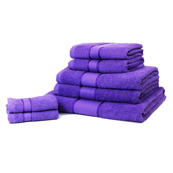 Serviettes de Bain 100% Coton (450gsm) Restmor - Violet (Lot de 7)
