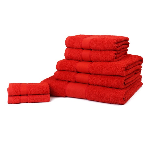 Restmor 100% Cotton 7 Piece Towel Bale (450 GSM) - Red
