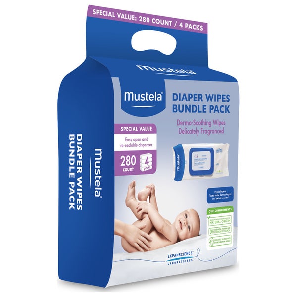 Mustela Diaper Wipes Bundle Pack of 4