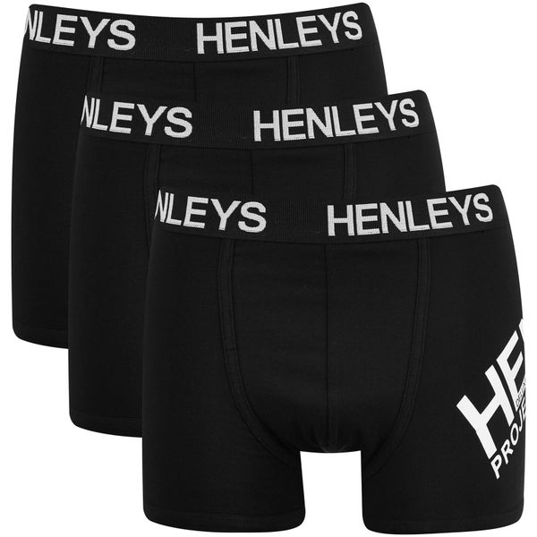 Henleys Men's 3 Pack Pojo Boxers - Black