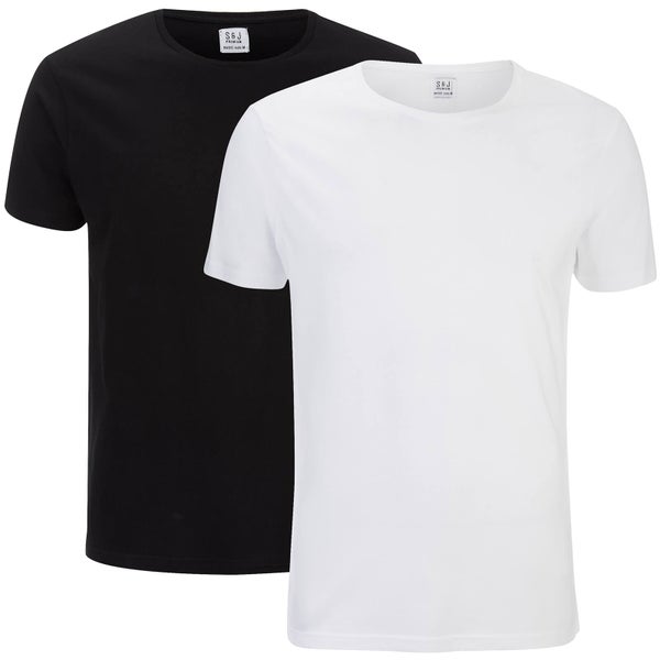 Smith & Jones Men's Purlin 2 Pack T-Shirt - Black/White