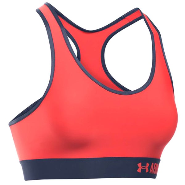 Under Armour Women's Mid Solid Sports Bra - Pomegranate