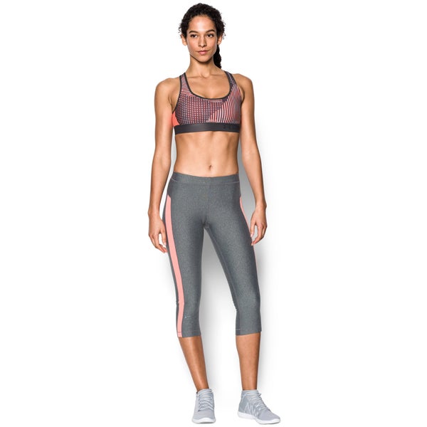 Under Armour Women's Crossback Embossed Sports Bra - Charcoal