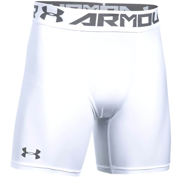Under Armour Men's HeatGear Armour Mid Compression Shorts - White