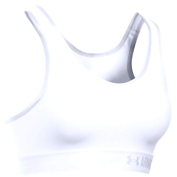 Under Armour Women's Mid Solid Sports Bra - White