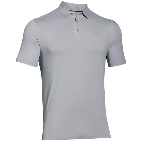 Under Armour Men's Charged Cotton Scramble Golf Polo Shirt - True Grey Heather