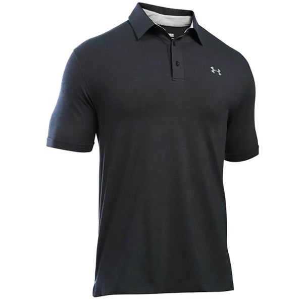 Under Armour Men's Charged Cotton Scramble Golf Polo Shirt - Black