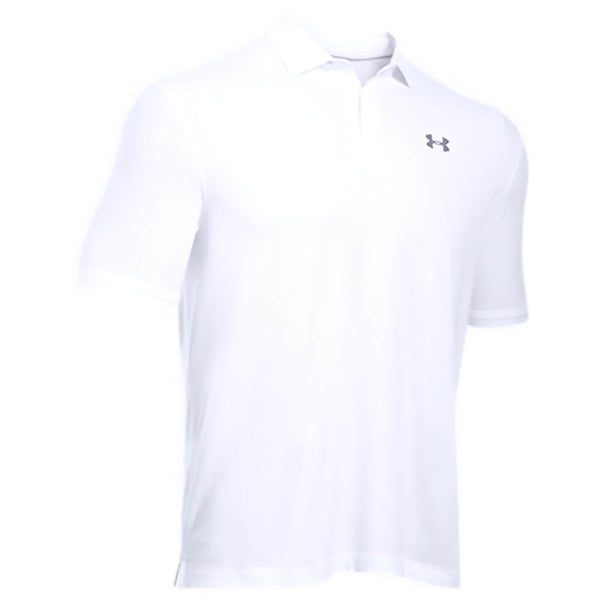 Under Armour Men's Charged Cotton Scramble Golf Polo Shirt - White