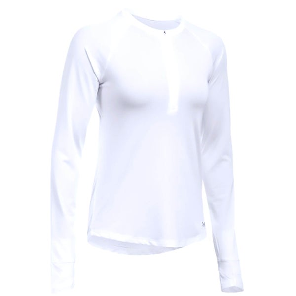 Under Armour Women's Fly By 1/2 Zip Run Long Sleeve Top - White