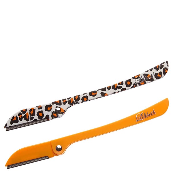 Инструмент для прореживания бровей Lilibeth of New York Brow Shaper - Leopard Orange/Plain Orange (набор из 2 шт.)