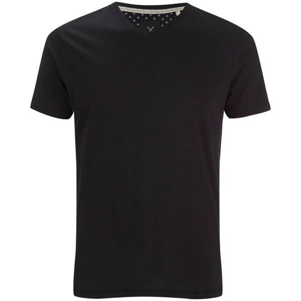 T-Shirt Homme Charlie Col V Threadbare -Noir