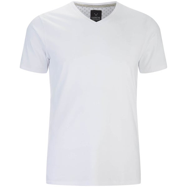 T-Shirt Homme Charlie Col V Threadbare -Blanc