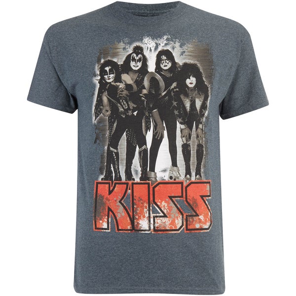T-Shirt Homme Kiss Rétro - Foncé et Chiné