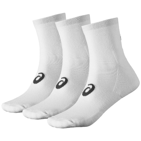 Asics Men's 3 Pack Quarter Run Socks - White