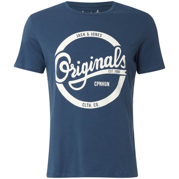 T-Shirt Homme Originals Swell Logo Jack & Jones - Bleu Denim