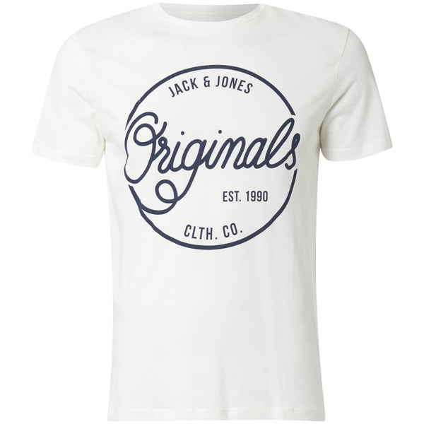 T-Shirt Homme Originals Swell Logo Jack & Jones - Blanc Cassé