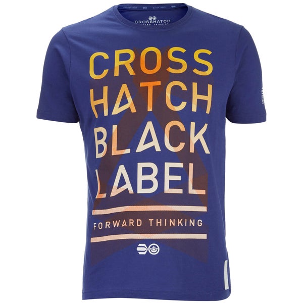 Crosshatch Herren Penn Black Label Print T-Shirt - Twilight Blue