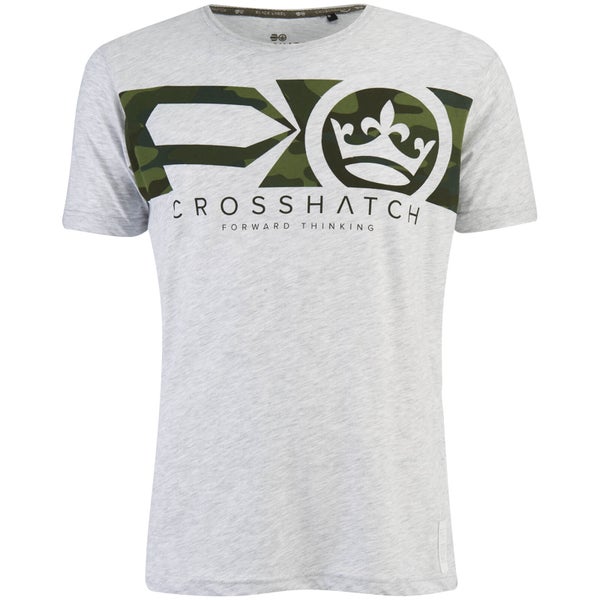 T-Shirt Homme Pleione Camouflage Crosshatch -Gris Clair Chiné