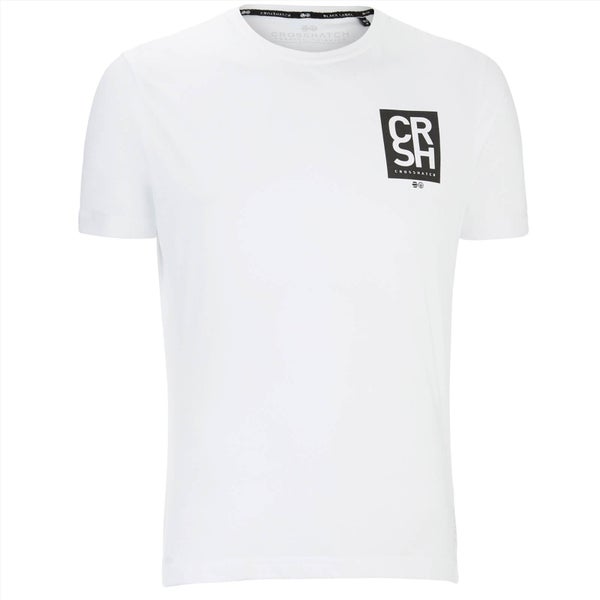 Crosshatch Herren Aileen Logo Front and Back Print T-Shirt - White