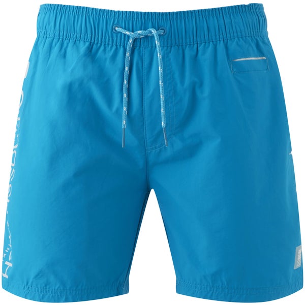 Crosshatch Men's Jennis Logo Swim Shorts - Blue Jewel