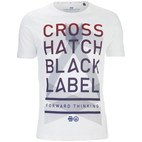Crosshatch Herren Penn Black Label Print T-Shirt - Bright White