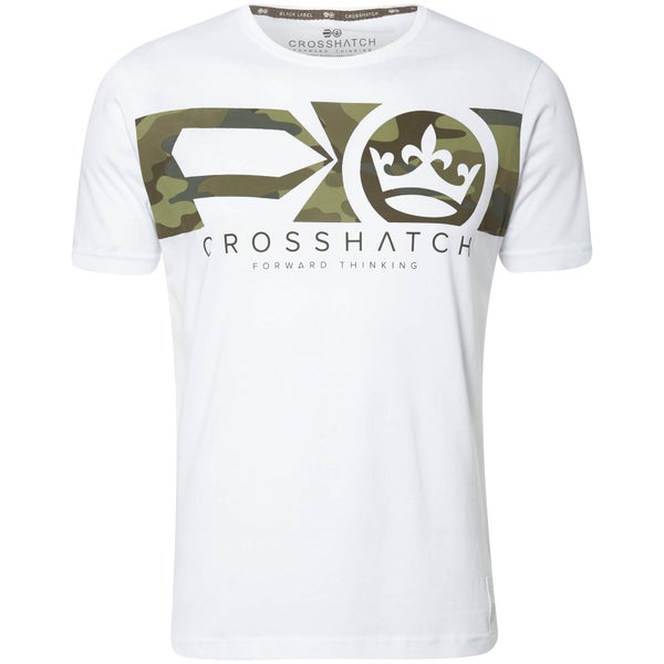 Crosshatch Men's Pleione Camo T-Shirt - White