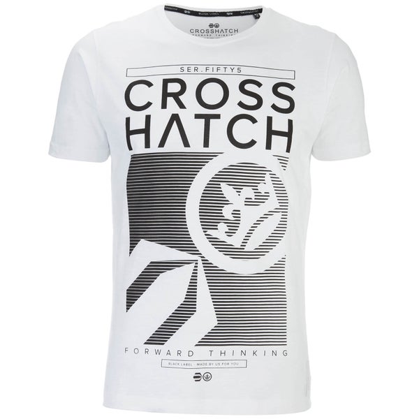 Crosshatch Herren Kilo Textured T-Shirt - White