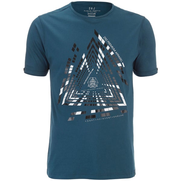 T-Shirt Imafonte Triangle Smith & Jones -Bleu Canard