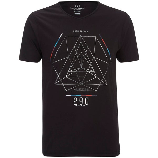 Smith & Jones Men's Byzantine Asymmetric T-Shirt - Black