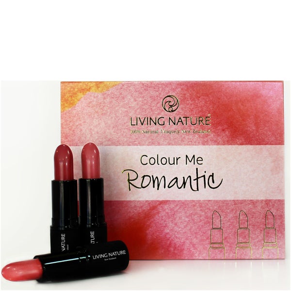 Living Nature Colour Me Romantic Lipstick Set - 3 Different Shades of Pink
