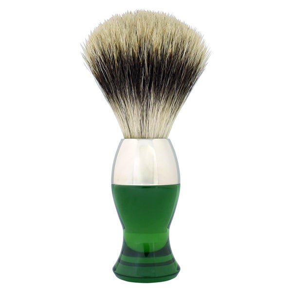 Бритвенная кисть из тонкого барсучьего волоса с короткой ручкой, зеленый цвет eShave Finest Badger Nickel Short - Green