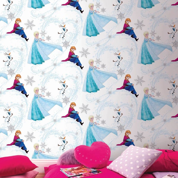 Disney Frozen Anna Elsa Blue Shimmer Wallpaper