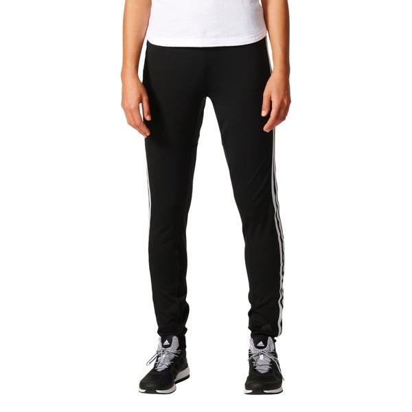 adidas Women's D2M 3 Stripe Cuff Jogging Pants - Black/White