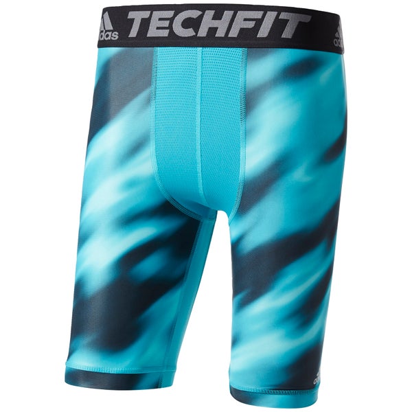 adidas Men's TechFit Climachill 9"" Compression Shorts - Energy Blue