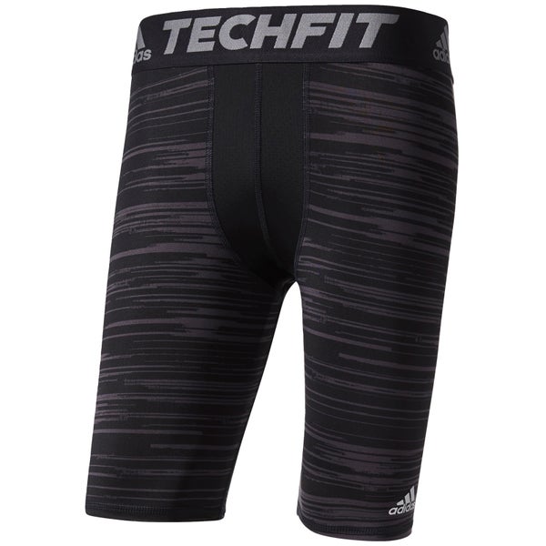 adidas Men's TechFit Base GFX Compression Shorts - Black