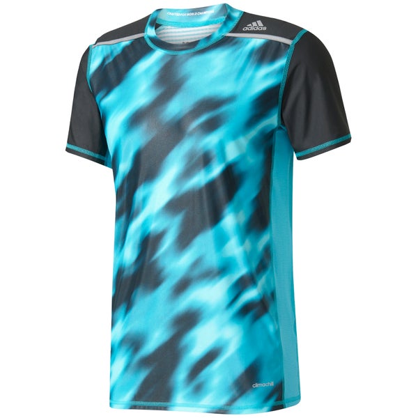 adidas Men's TechFit Climachill GFX T-Shirt - Energy Blue